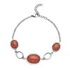 Gefärbtes, Rotes Achat-Armband, Ca. 19+3.5 Cm, Silberfarben, Ca. 20.00 Ct -Schmuck Shoplc 8898212