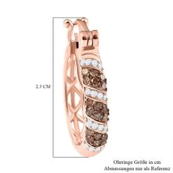 Natürliche Champagner Diamant Creolen, 925 Silber Roségold Vermeil Ca. 0.50 Ct -Schmuck Shoplc 8903347 4