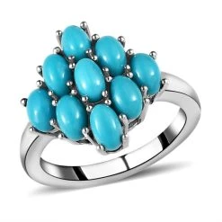 Amerikanischer, Natürlicher Sleeping Beauty Türkis-Ring, 925 Silber Platiniert (Größe 16.00) Ca. 2.05 Ct -Schmuck Shoplc 8914189 3