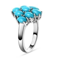 Amerikanischer, Natürlicher Sleeping Beauty Türkis-Ring, 925 Silber Platiniert (Größe 16.00) Ca. 2.05 Ct -Schmuck Shoplc 8914189 4