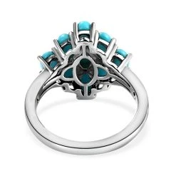 Amerikanischer, Natürlicher Sleeping Beauty Türkis-Ring, 925 Silber Platiniert (Größe 16.00) Ca. 2.05 Ct -Schmuck Shoplc 8914189 5