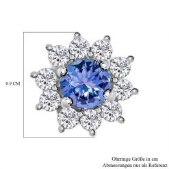 Tansanit Und Weiße Zirkon Ohrstecker, 925 Silber Platiniert Ca. 1.09 Ct 12 Tansanit Und Weiße Zirkon Ohrstecker, 925 Silber Platiniert Ca. 1.09 Ct -Schmuck Shoplc 8932467 4