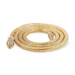 Kristall Schlangen Halskette, Ca. 129.5 Cm, Goldfarben