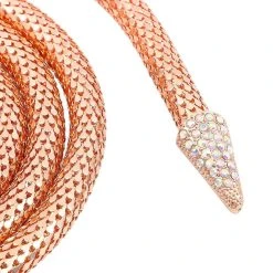 Kristall Schlangen Halskette, Ca. 129.5 Cm, Roséfarben -Schmuck Shoplc 8933699 3