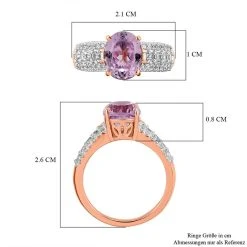 AA Martha Rocha Kunzit Und Weißer Zirkon-Ring, 925 Silber Roségold Vermeil (Größe 20.00) Ca. 4.48 Ct -Schmuck Shoplc 8942756 6