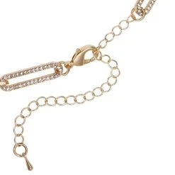 Weiße Kristall Halskette, Ca. 45 Cm, Goldfarben -Schmuck Shoplc 8947336 4