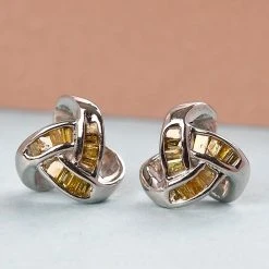 Gelbe Diamant-Ohrstecker, 925 Silber Platiniert Ca. 0.15 Ct -Schmuck Shoplc 8952359 1