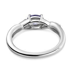 Tansanit Und Weißer Zirkon-Ring, 925 Silber Platiniert (Größe 19.00) Ca. 0,55 Ct 15 Tansanit Und Weißer Zirkon-Ring, 925 Silber Platiniert (Größe 19.00) Ca. 0,55 Ct -Schmuck Shoplc 8958710 5
