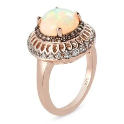 Natürlicher Äthiopischer Opal Und Brauner Zirkon Ring 925 Silber Rosévergoldet (Größe 16.00) Ca. 2,17 Ct -Schmuck Shoplc 8964482 4